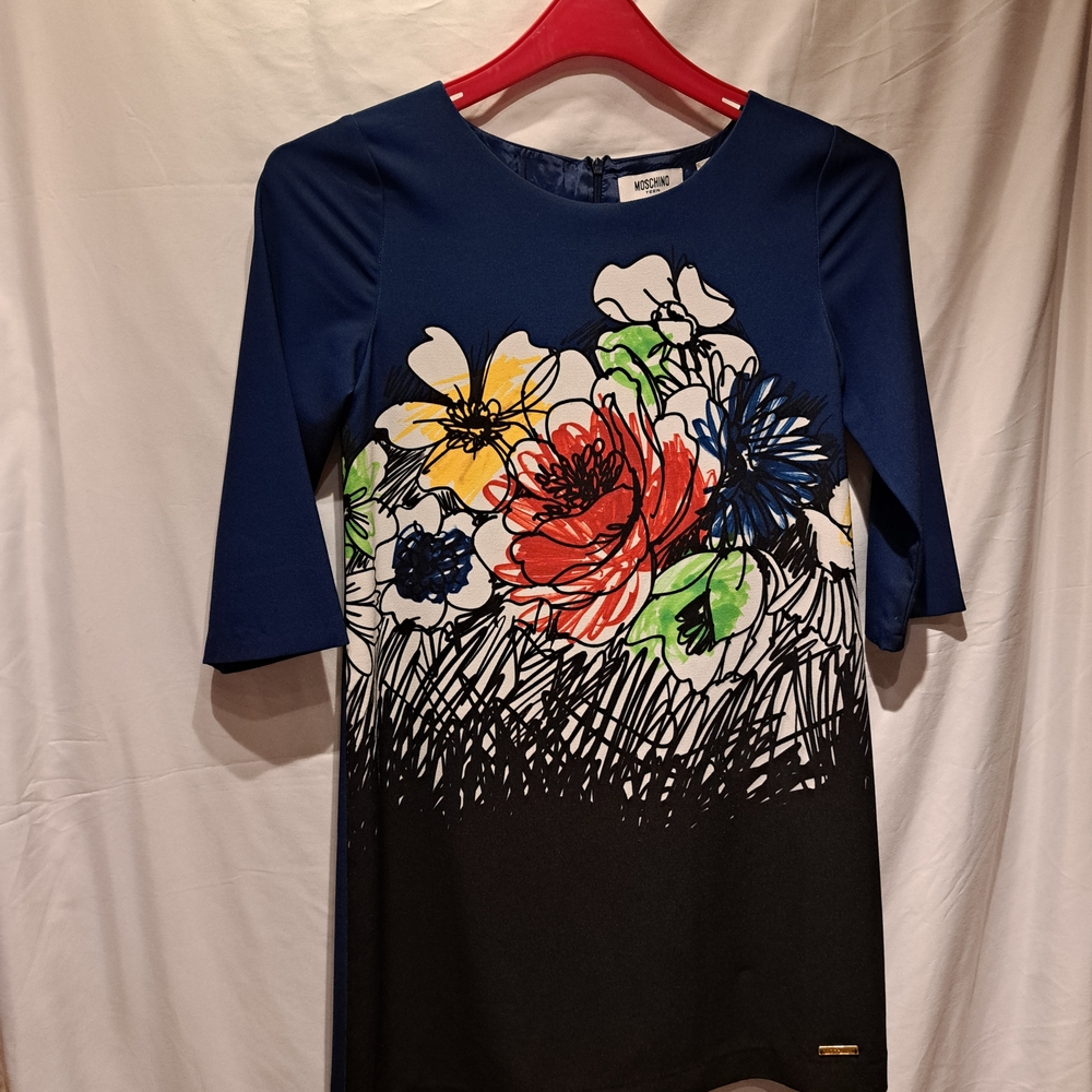 Women's Floral Print Top - Blue and Black